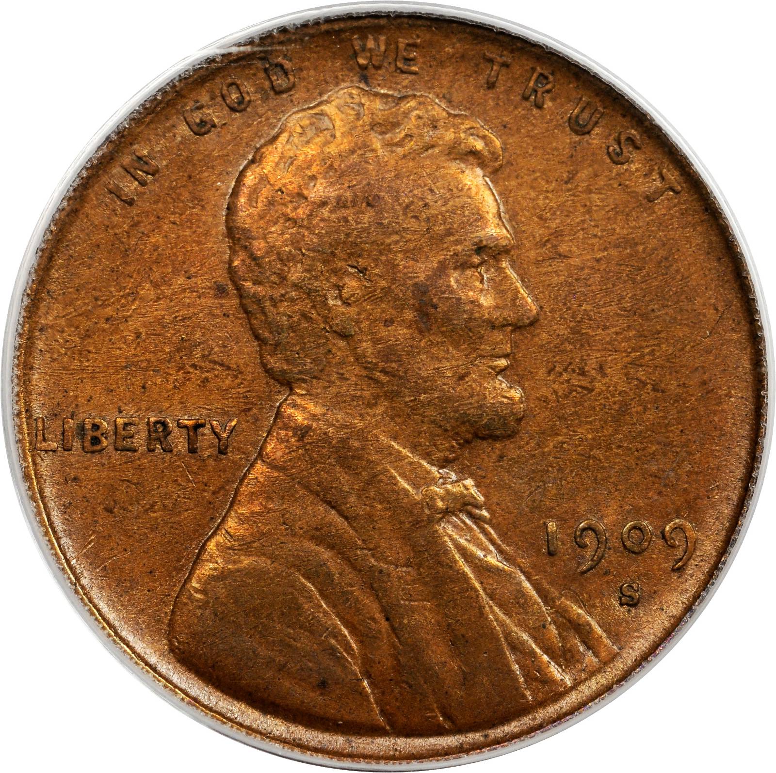 1909-S Lincoln Cent. V.D.B. EF-45 (PCGS). OGH.