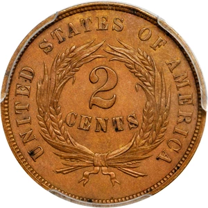 image for: 1864 Two-Cent Piece. FS-401. Small Motto. Proof-63 BN (PCGS).