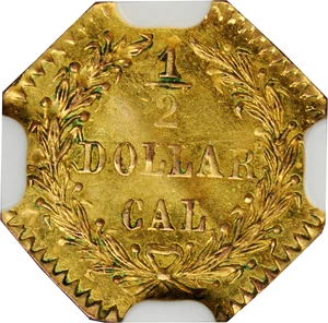 image for: 1876 Octagonal 50 Cents. BG-951. Rarity-5+. Indian Head. Large Date. Unc Details--Bent (NGC).