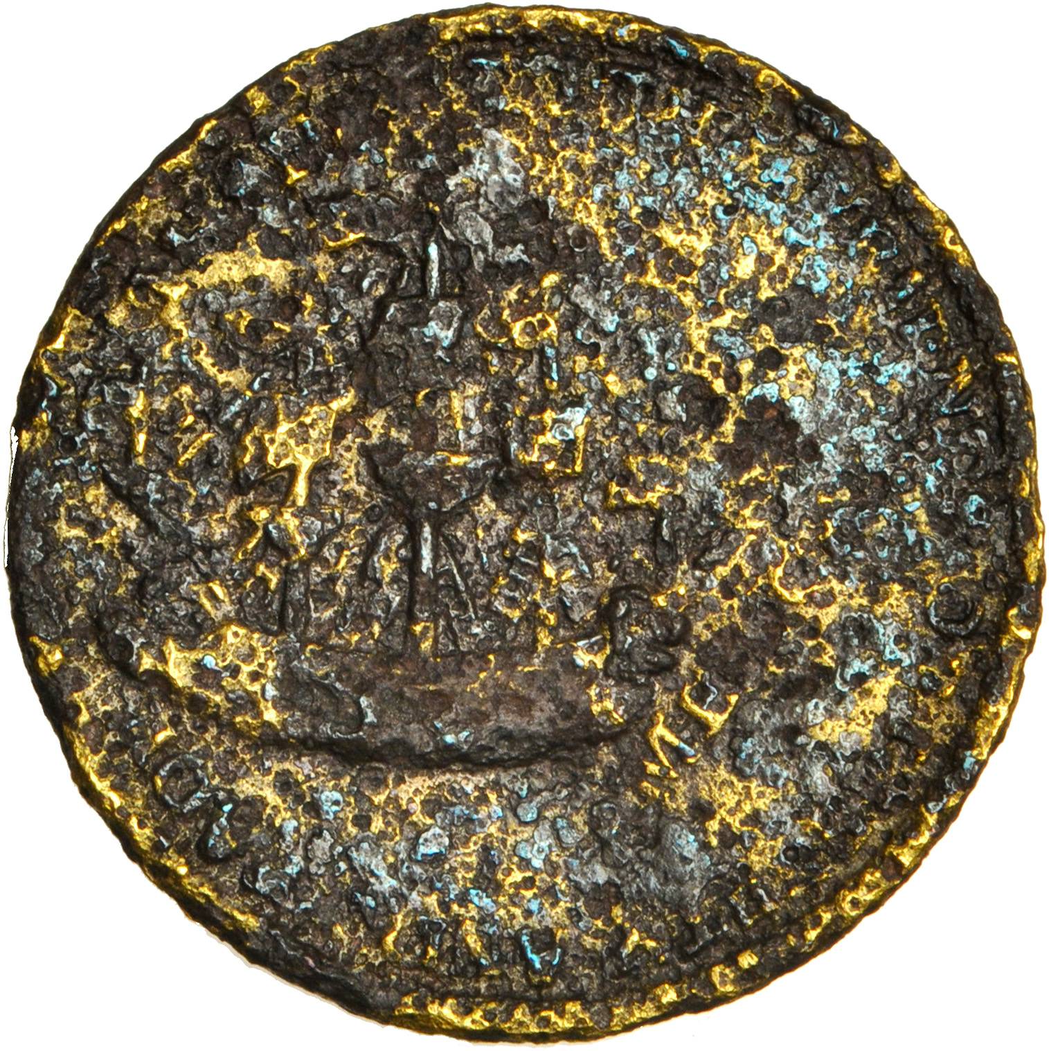 image for: 1766 Pitt Farthing Token. Betts-520, W-8345. Brass. Fine Details--Environmental Damage (PCGS).