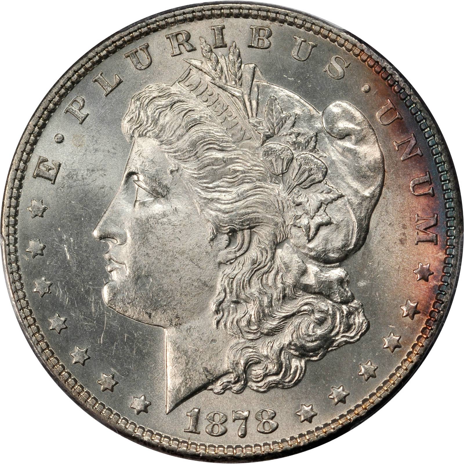 1878 Morgan Silver Dollar. 7/8 Tailfeathers. VAM-33. Weak. Doubled Legs. Genuine--Code 92, Cleaning (PCGS).