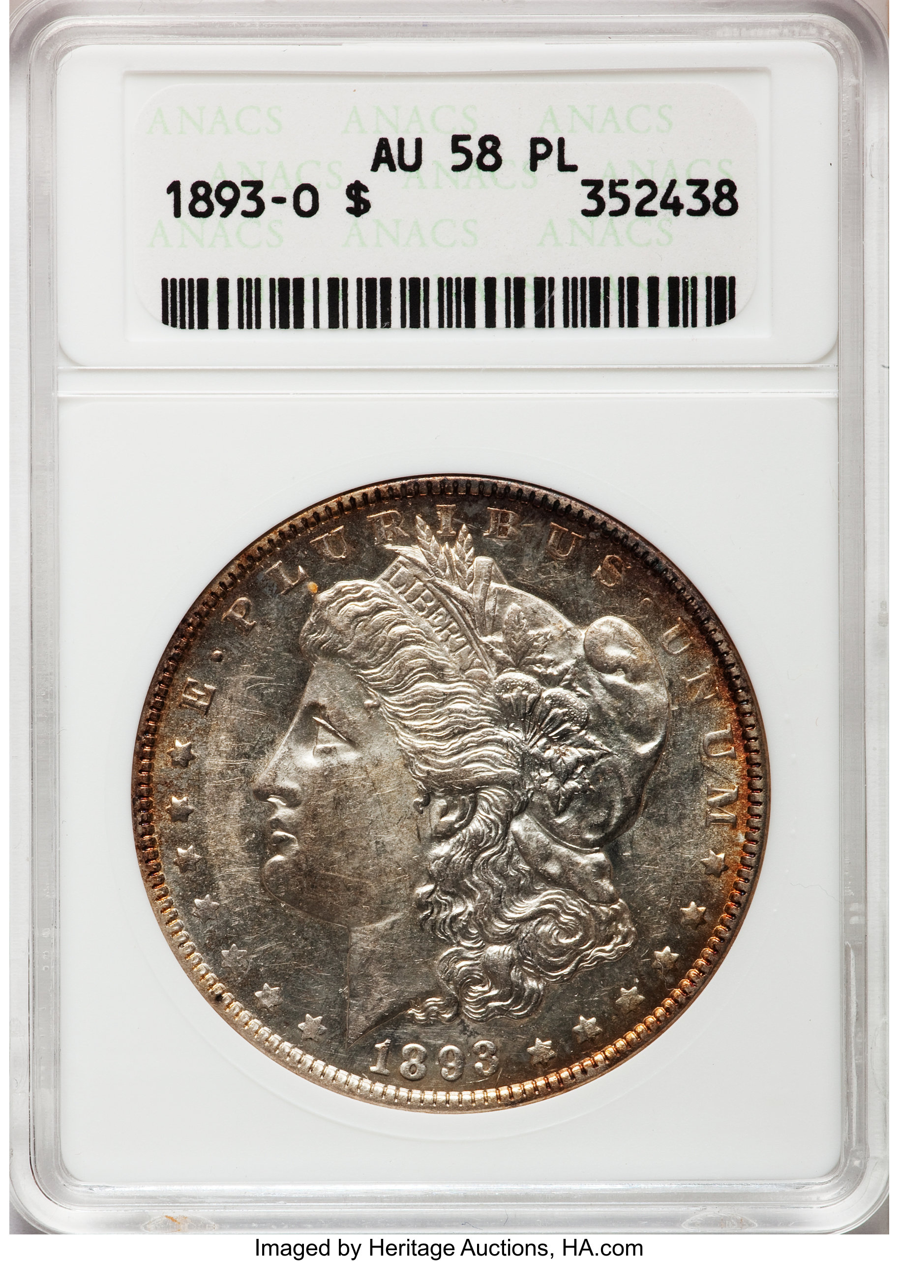image for: 1893-O $1 AU58 Prooflike ANACS....