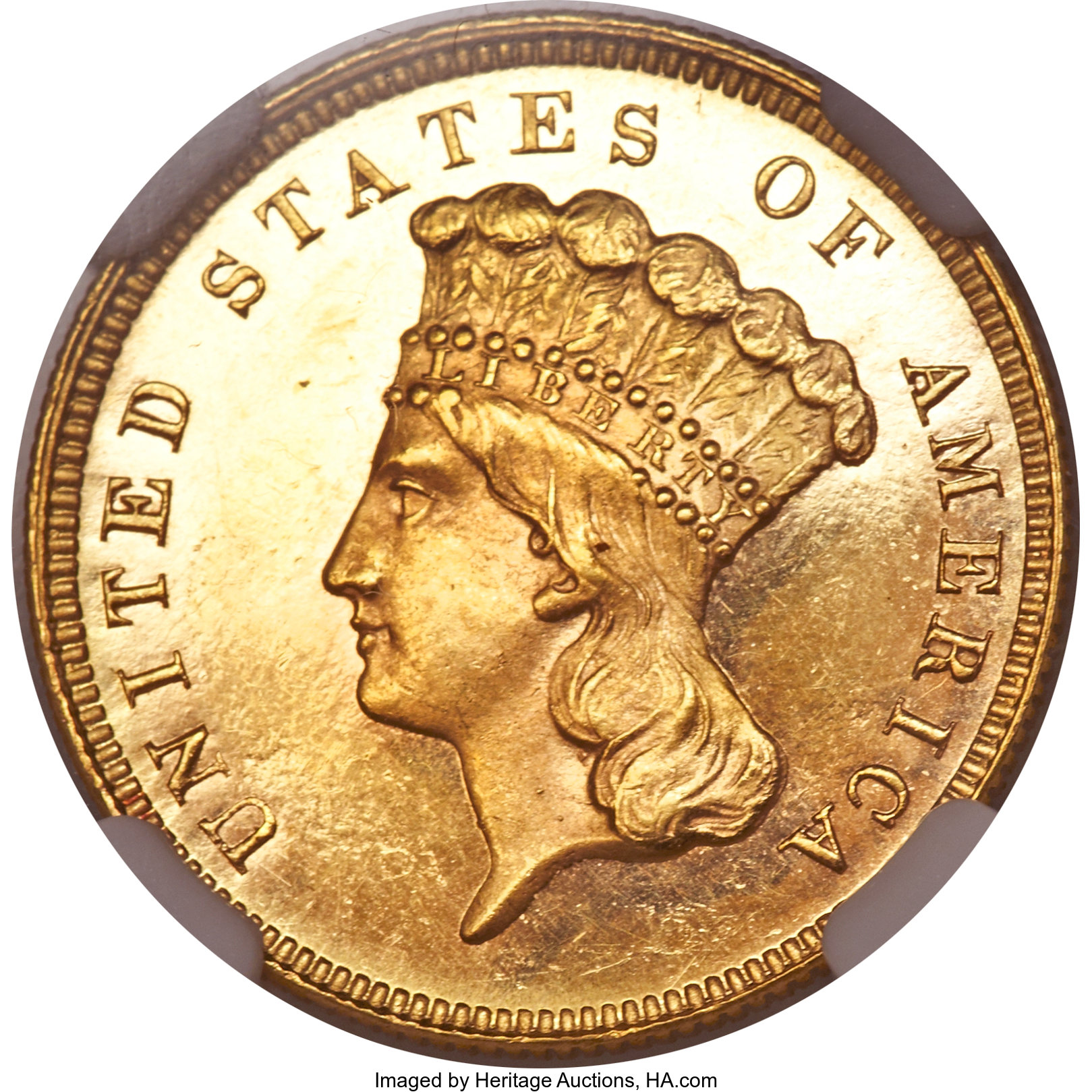 image for: 1879 $3 PR63 Cameo NGC....