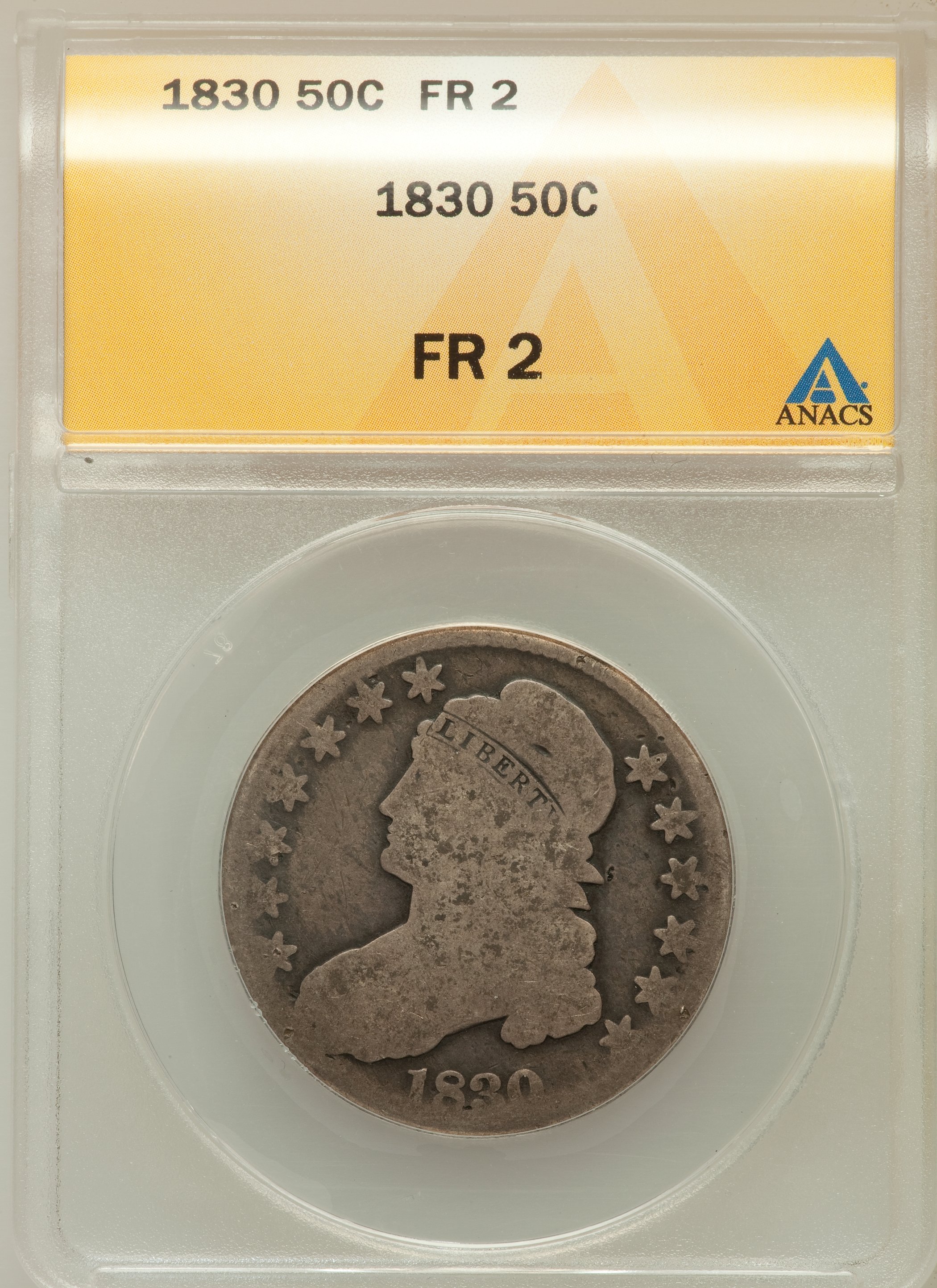 1830 50C Small 0 Fair 2 ANACS. NGC Census: (0/1779). PCGS Population (4/1618). Mintage: 4,764,800. Numismedia Wsl. Price fo...