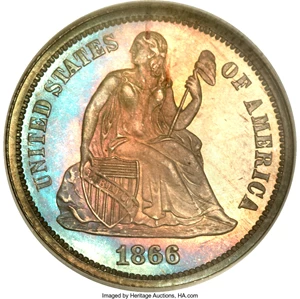 image for: 1866 10C PR68 NGC....