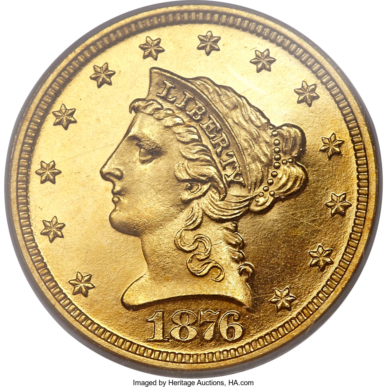 image for: 1876 $2 1/2 PR65 PCGS. CAC....