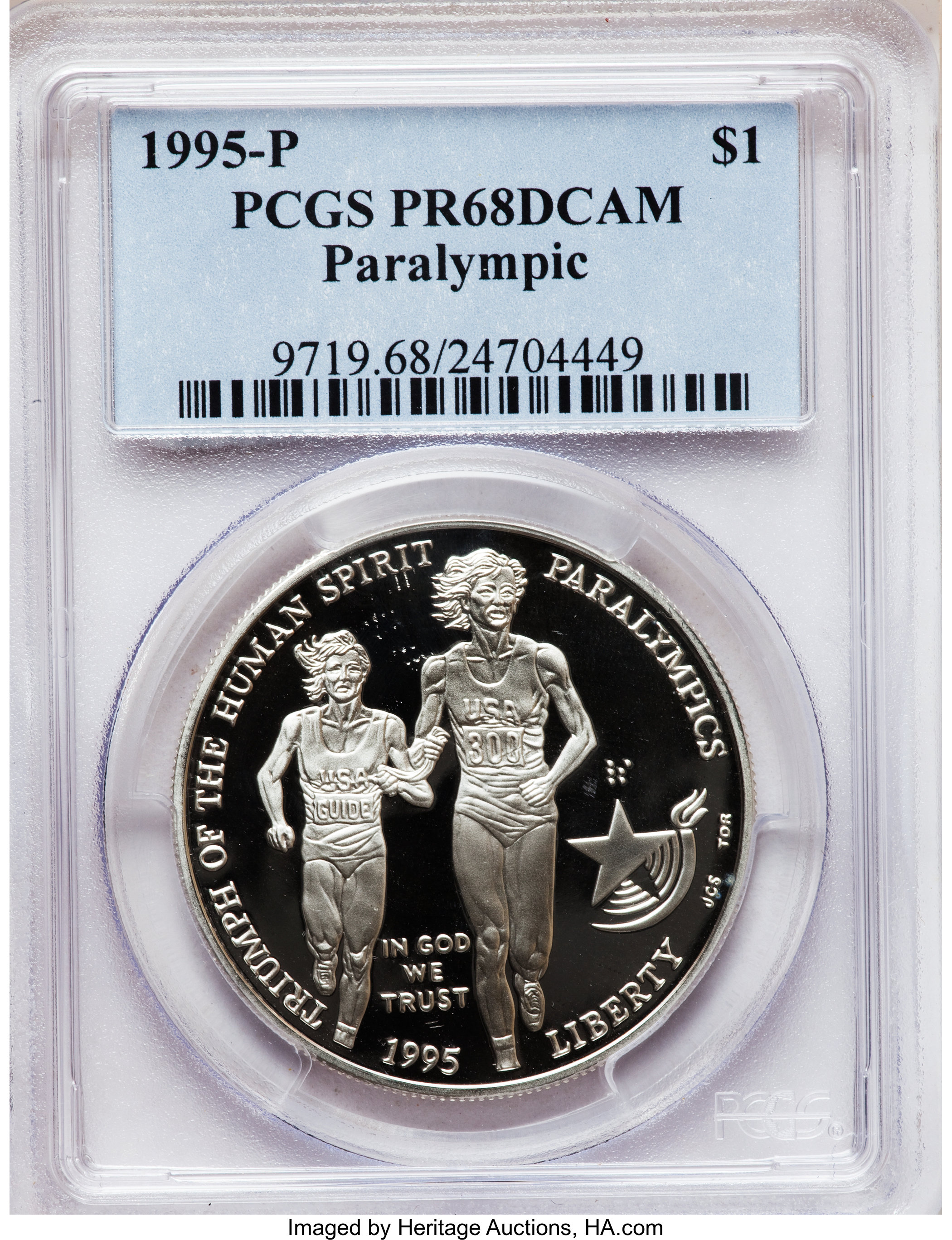 1995-P $1 Olympic/Paralympics Silver Dollar PR68 Deep Cameo PCGS. PCGS Population (152/1931). NGC Census: (38/1397). Numis...