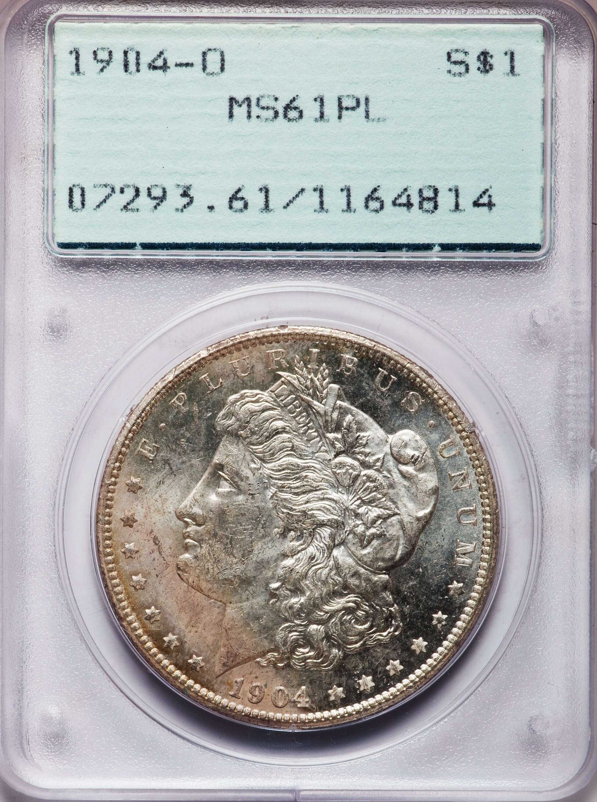 1904-O $1 MS61 Prooflike PCGS. PCGS Population (27/2605). NGC Census: (11/2024). Numismedia Wsl. Price for problem free NG...