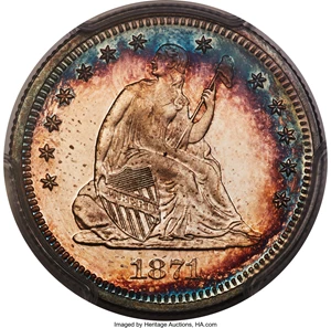 image for: 1871 25C PR66 Deep Cameo PCGS. Briggs 1-A....