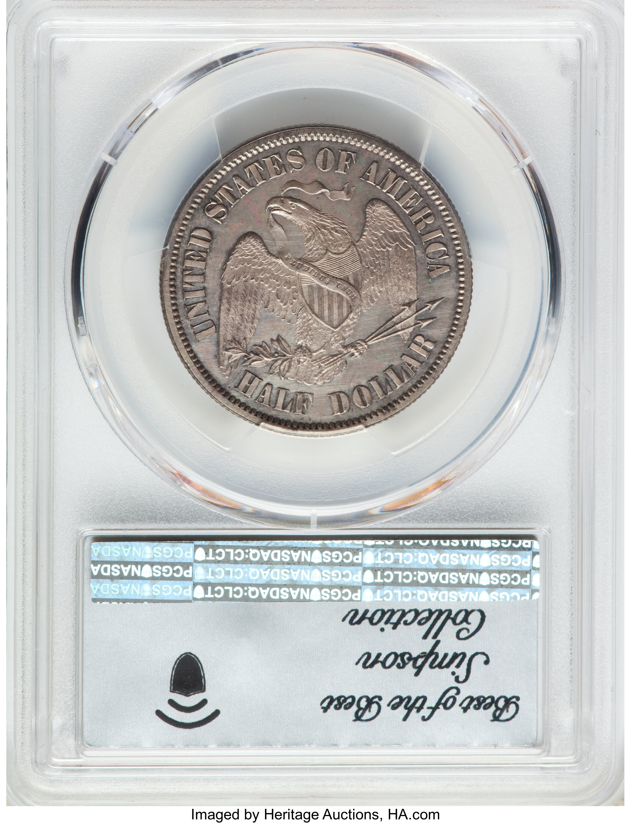 image for: 1858 P50C Half Dollar, Judd-222, Pollock-265, High R.7, PR61 PCGS. ...