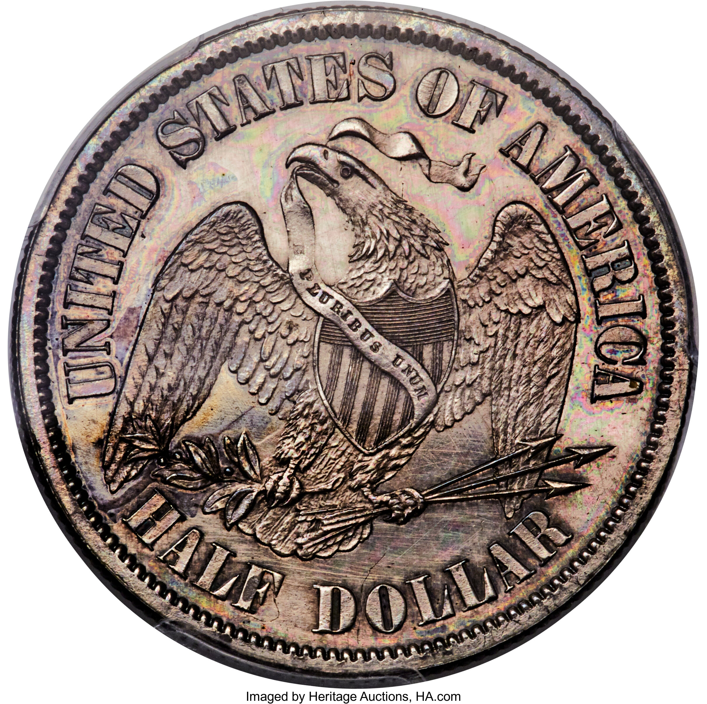 image for: 1858 P50C Half Dollar, Judd-222, Pollock-265, High R.7, PR61 PCGS. ...