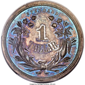 image for: 1870 $1 Standard Silver Dollar, Judd-1009, Pollock-1142, Low R.7, PR65 PCGS. CAC....