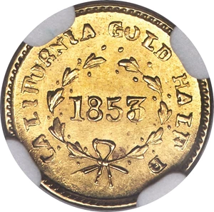 image for: 1853 50C Liberty Round G50C Cents, BG-420, Low R.7, MS64 NGC....