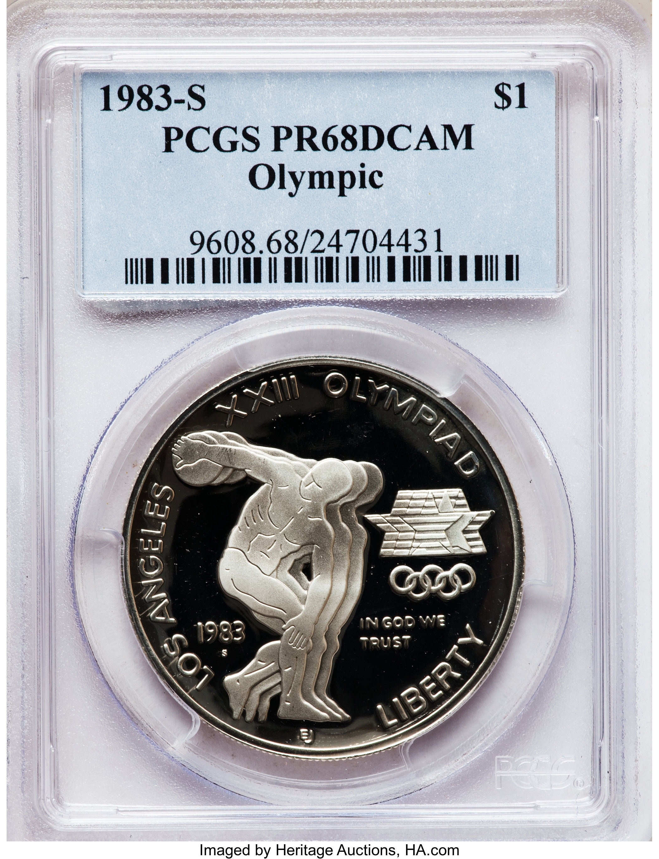1983-S S$1 Los Angeles Olympiad Discus Thrower PR DCAM PR68 DCAM thumbnail 13