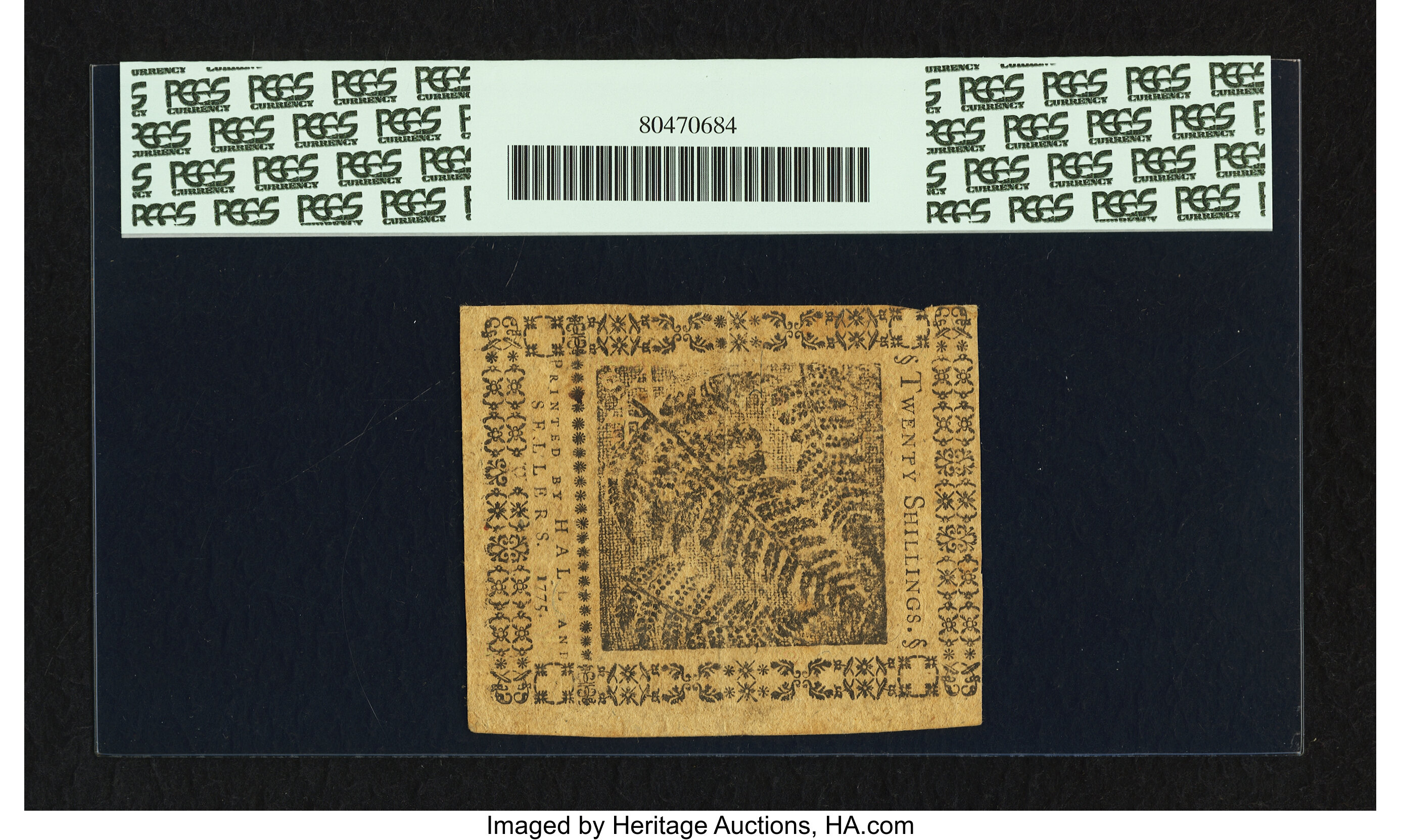 image for: Pennsylvania July 20, 1775 20s PCGS About New 50PPQ....