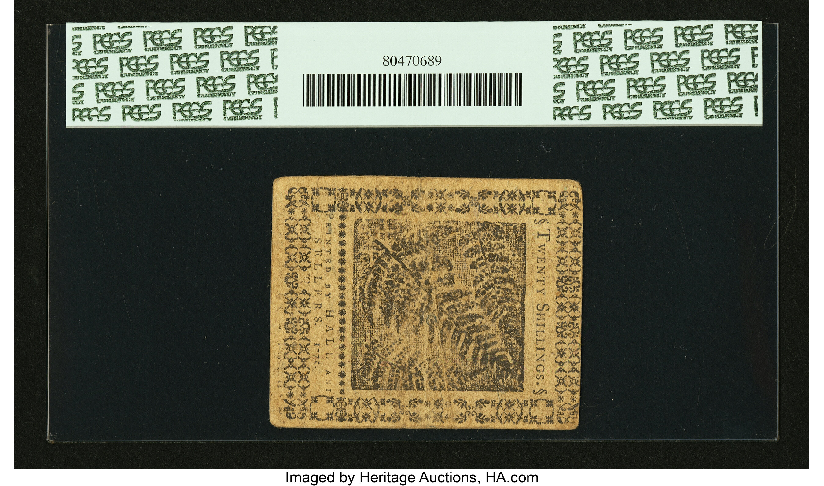 image for: Pennsylvania July 20, 1775 20s PCGS Very Fine 35....