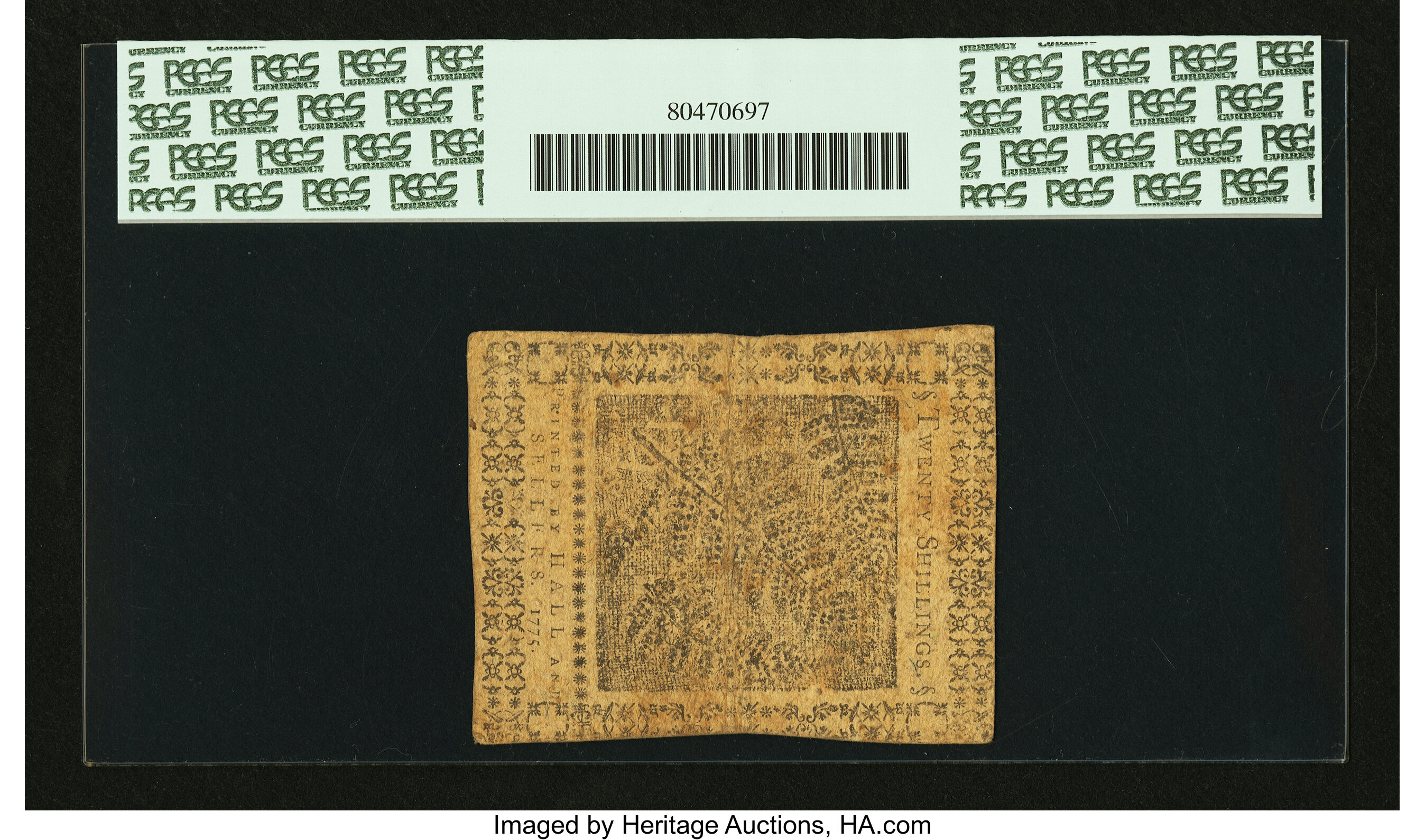 image for: Pennsylvania July 20, 1775 20s PCGS Very Fine 30....