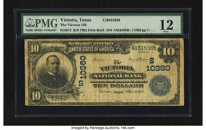 image for: Victoria, TX - $10 1902 Date Back Fr. 621 The Victoria NB Ch. # (S)10360...