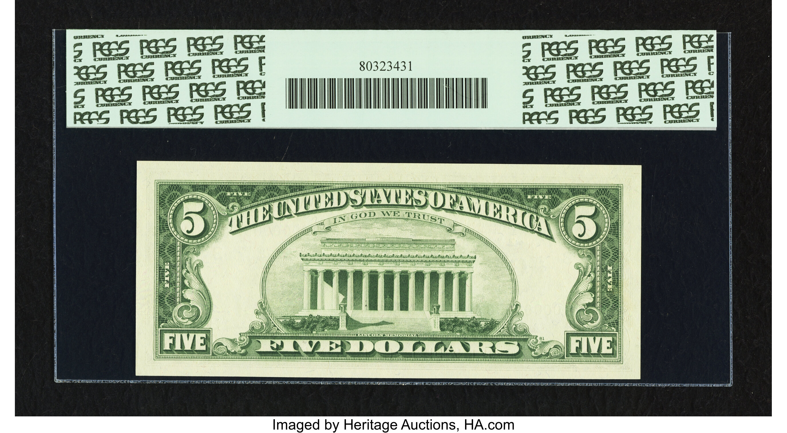 image for: Fr. 1969-C $5 1969 Federal Reserve Note. PCGS Gem New 66PPQ....