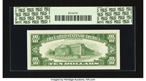 image for: Low Serial Number J00007777A Fr. 2016-J $10 1963 Federal Reserve Note. PCGS Superb Gem New 67PPQ....