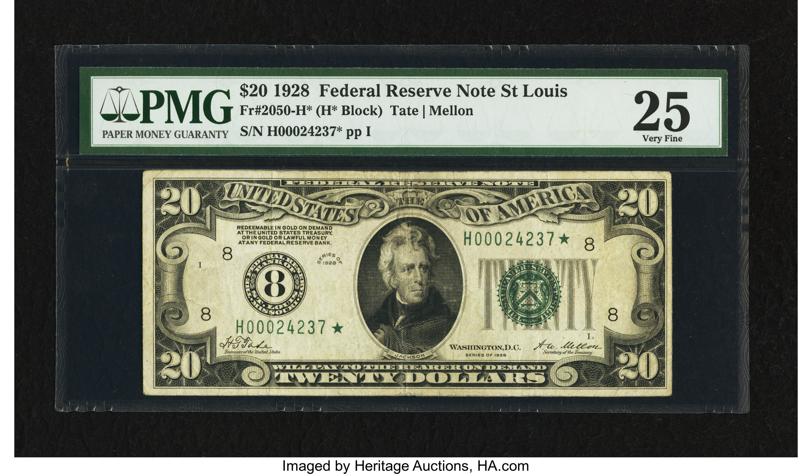 image for: Fr. 2050-H* $20 1928 Federal Reserve Star Note. PMG Very Fine 25....