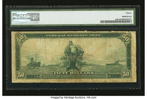 image for: Fr. 1040 $50 1914 Federal Reserve Note PMG Choice Fine 15....