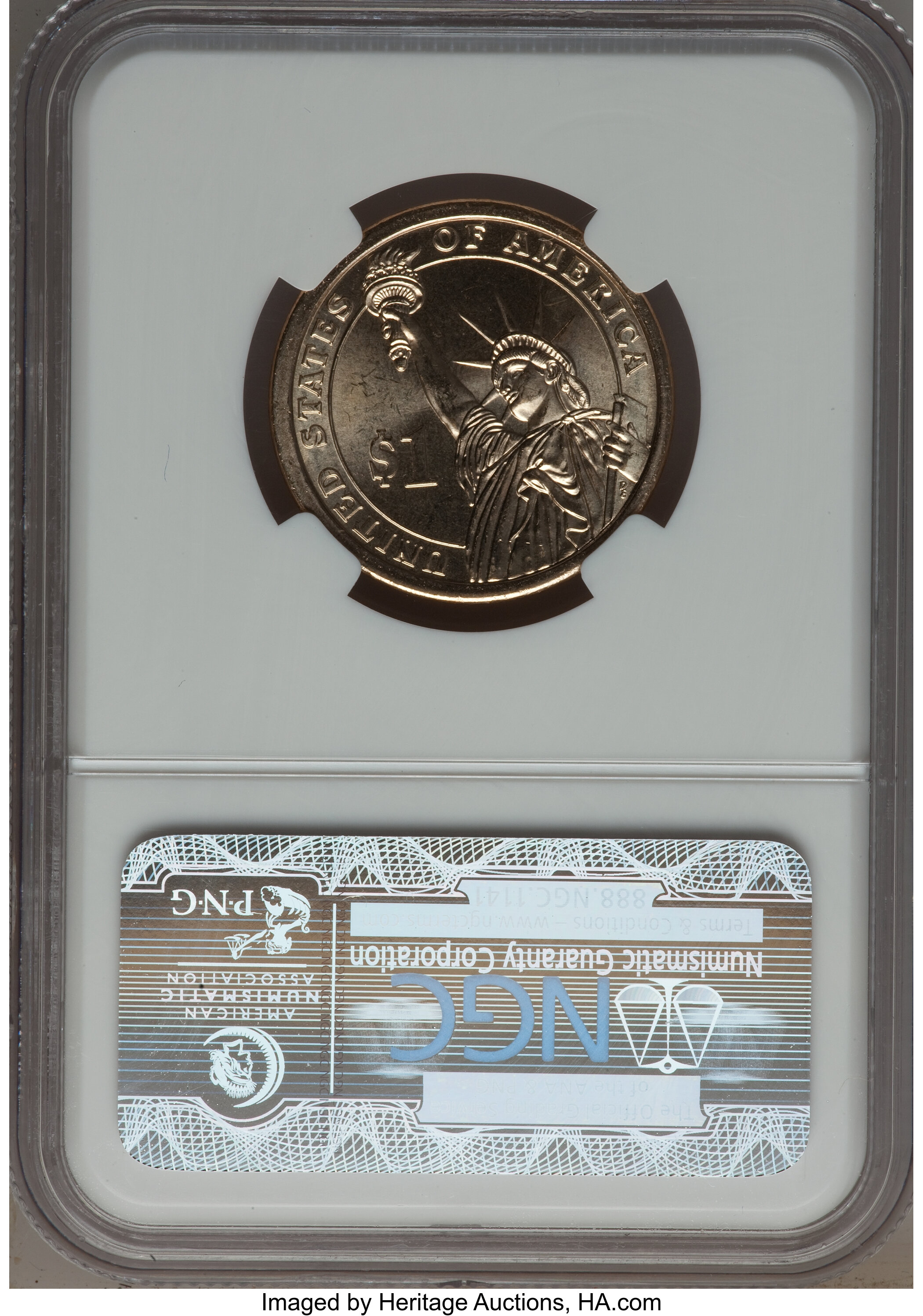 image for: (2009) $1 Zachary Taylor Presidential Dollar --Missing Edge Lettering -- MS66 NGC....