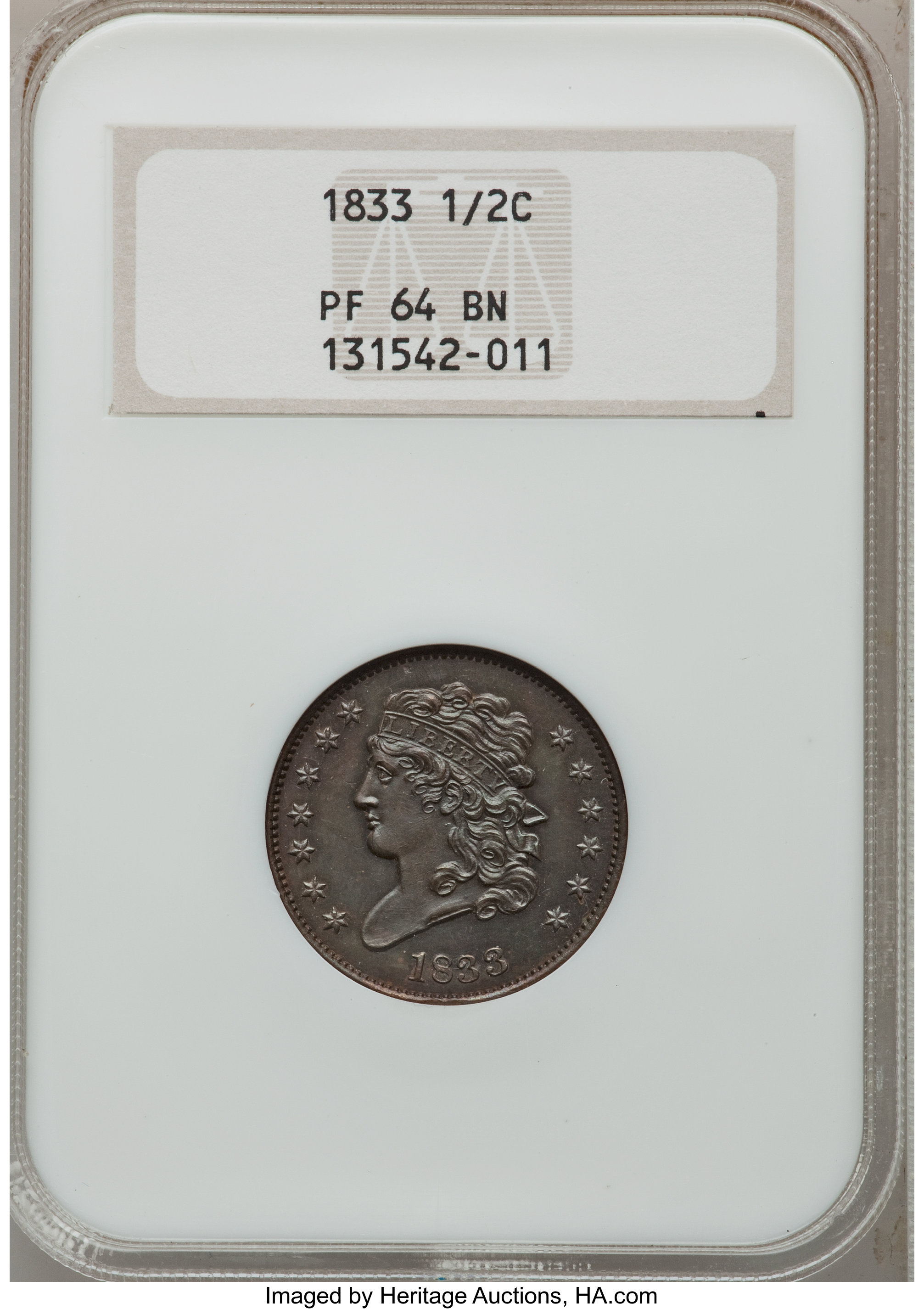 1833 1/2c PR BN PR64 BN thumbnail 6