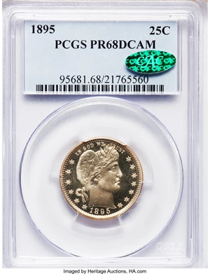 image for: 1895 25C PR68 Deep Cameo PCGS. CAC....