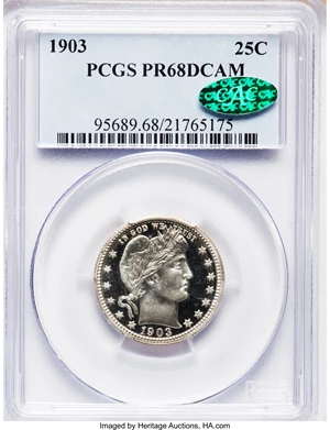 image for: 1903 25C PR68 Deep Cameo PCGS. CAC....
