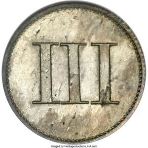 image for: 1849 P3CS Three Cent Silver, Judd-112 Original, Pollock-126, Low R.7, PR64 NGC....