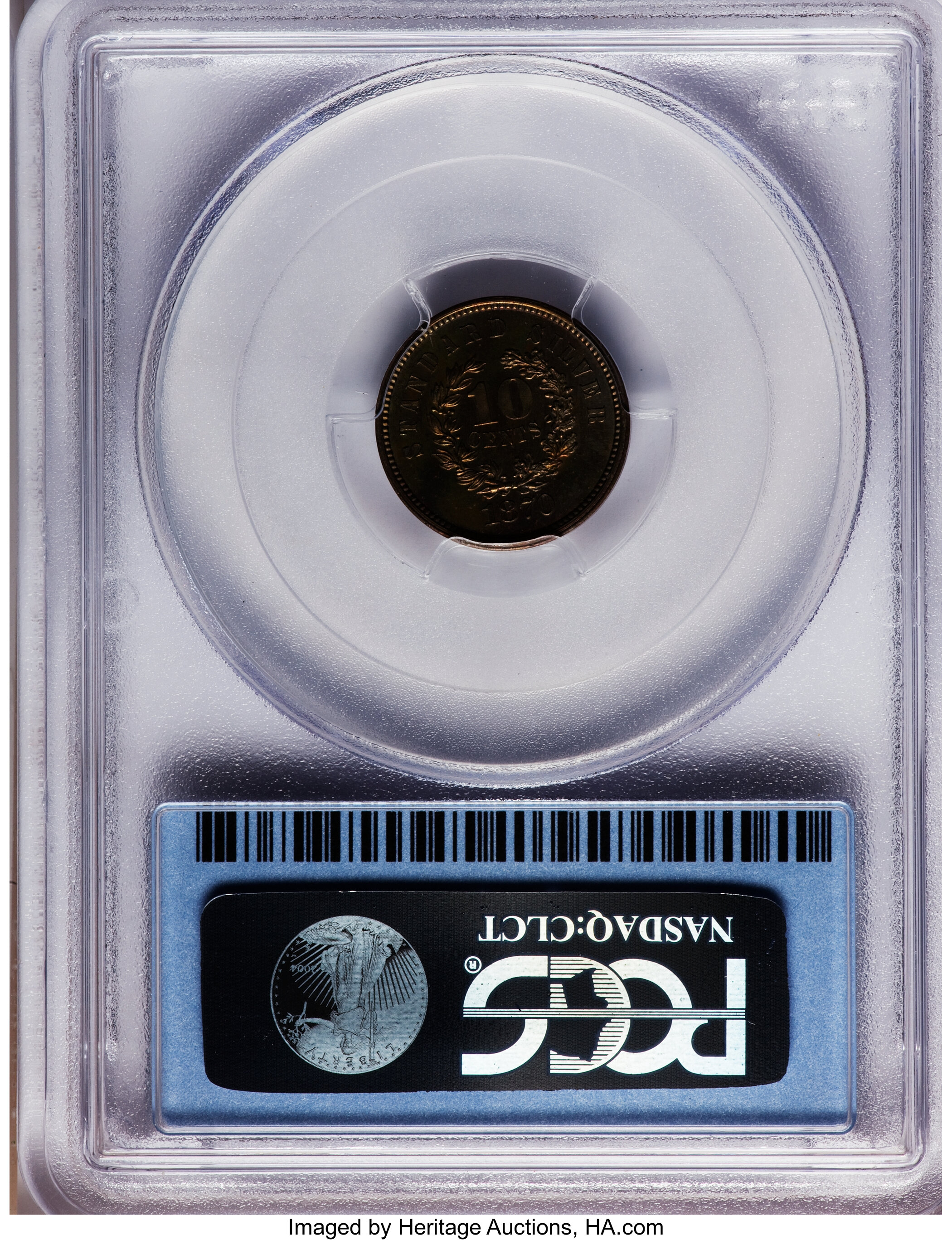 image for: 1870 10C Standard Silver Ten Cents, Judd-864, Pollock-952, High R.7, PR64 Brown PCGS Secure....