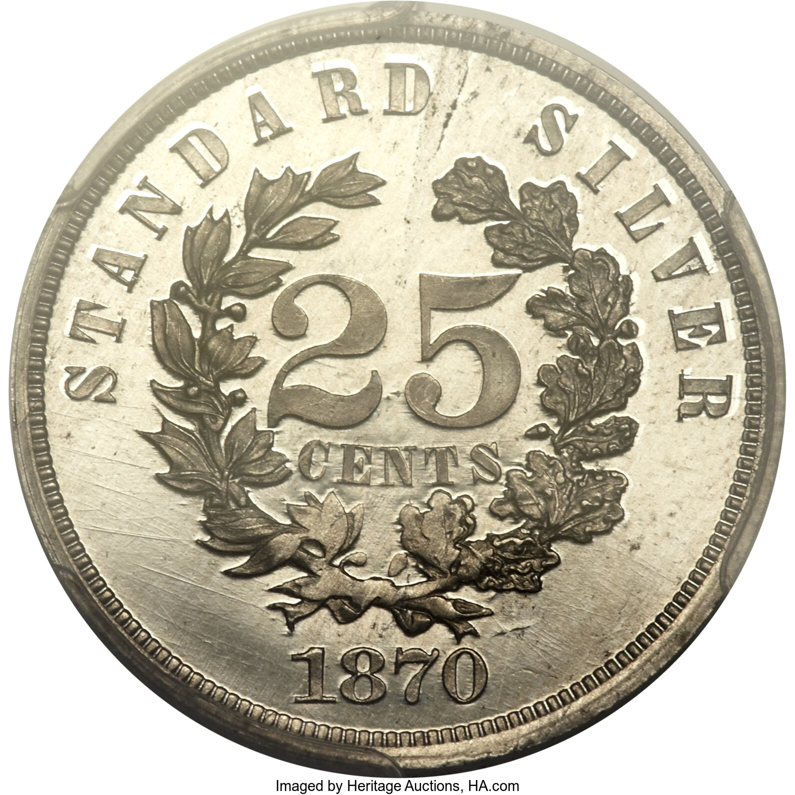 image for: 1870 25C Judd-923, Pollock-1028, High R.7, PR65 Cameo PCGS Secure. CAC....