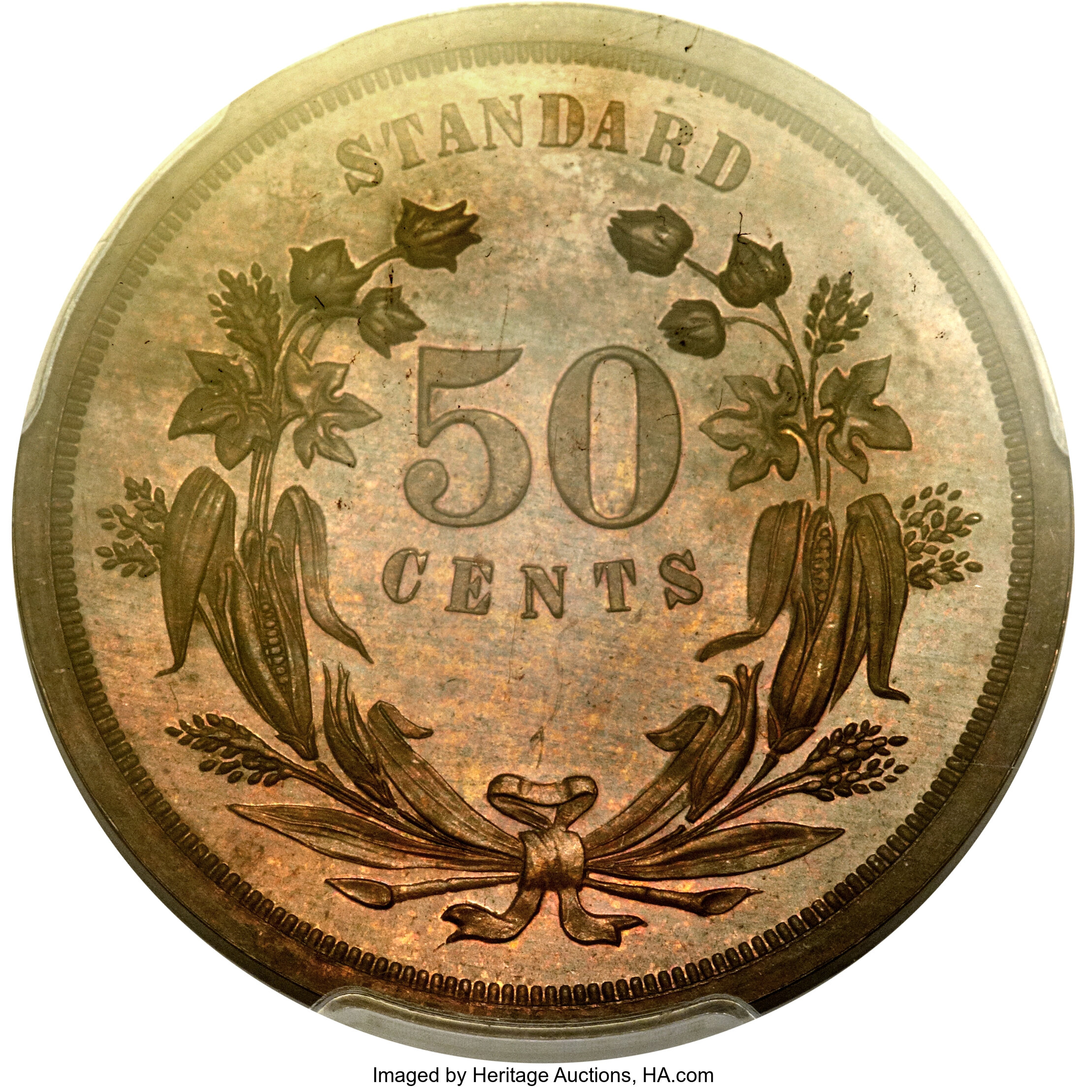 image for: 1870 50C Standard Silver Half Dollar, Judd-930, Pollock-1035, High R.7, PR66 Brown PCGS Secure....
