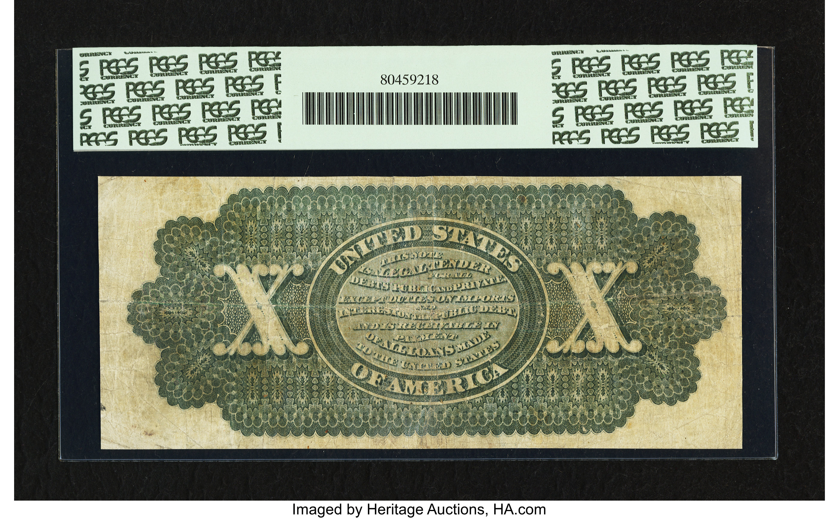 image for: Fr. 95a $10 1863 Legal Tender PCGS Fine 15....