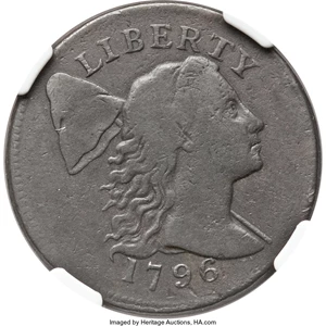 image for: 1796 1C Liberty Cap Fine 15 NGC. S-89, B-10, R.3....