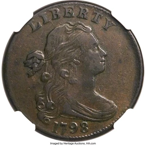 image for: 1798 1C Second Hair Style XF45 NGC. S-179, B-37, R.2....