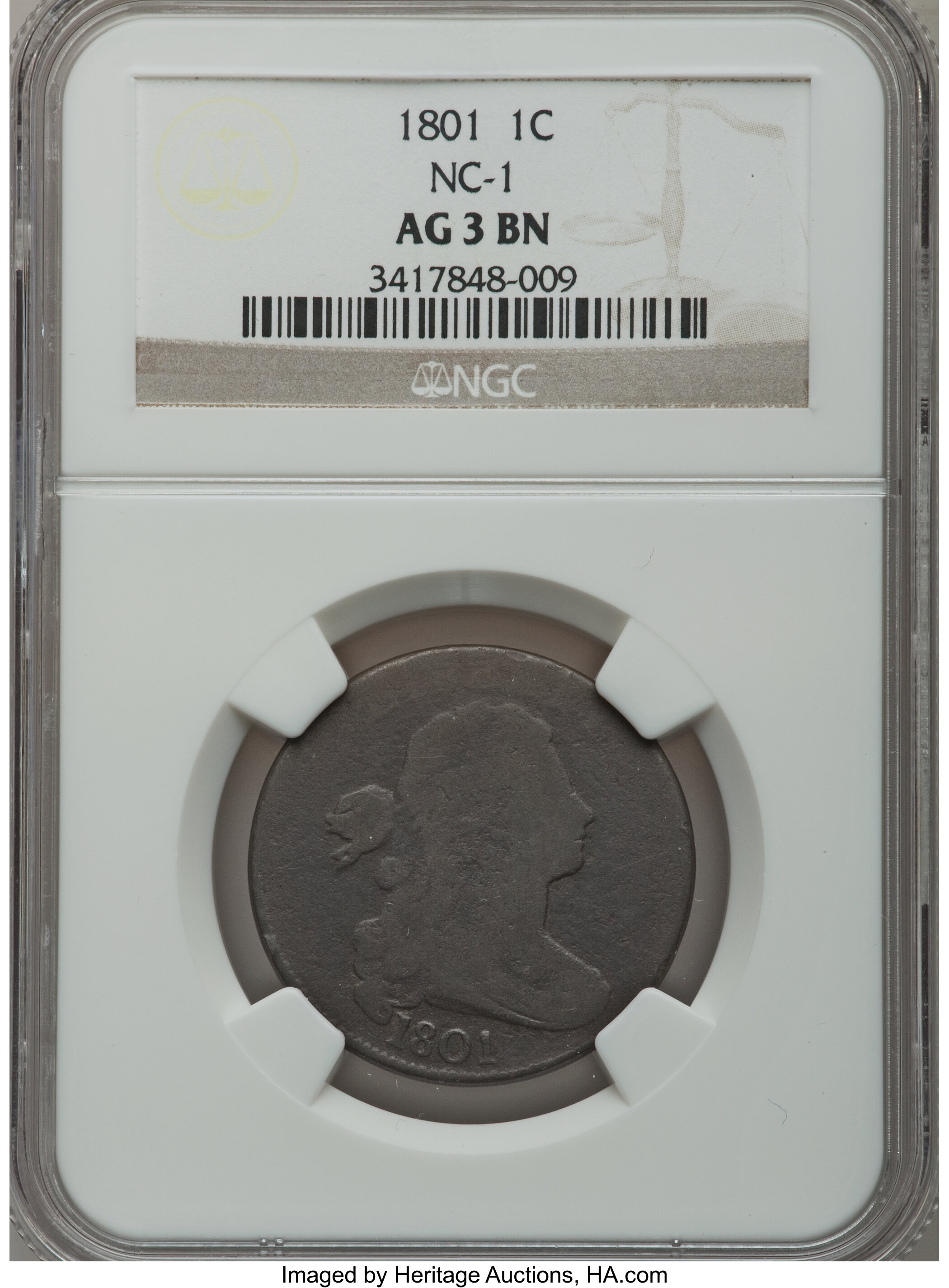 image for: 1801 1C AG3 NGC. NC-1, B-3, Low R.6....