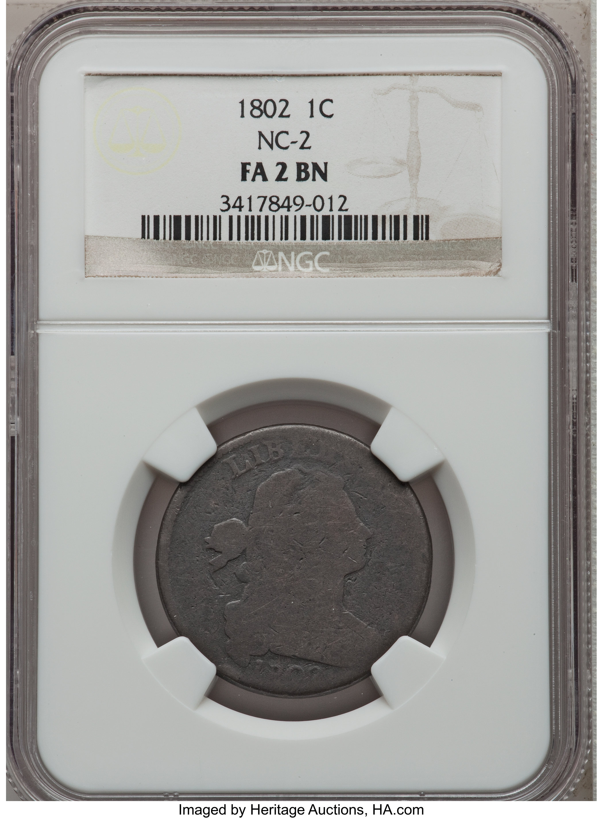 image for: 1802 1C Fair 2 NGC. NC-2, B-7, R.6....