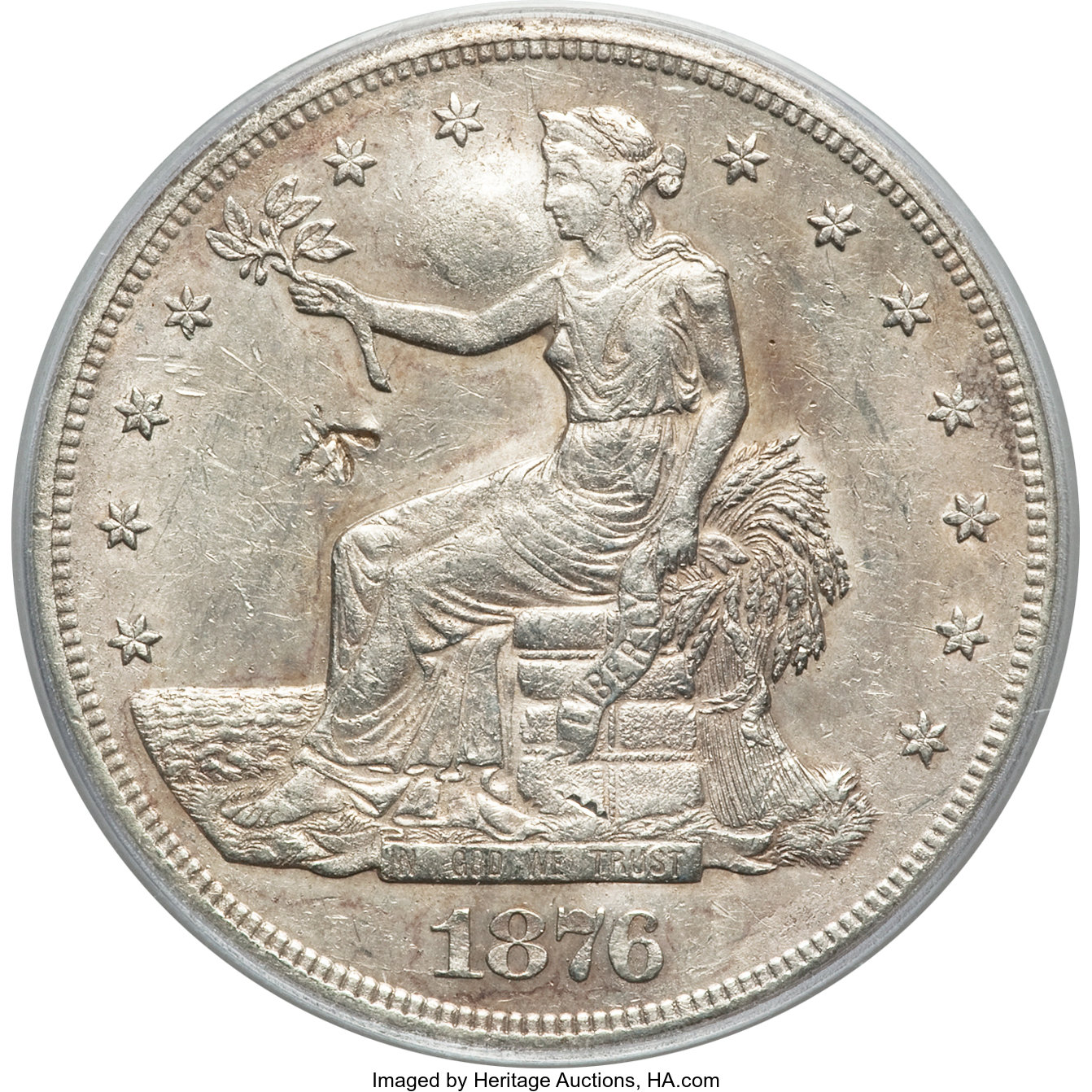image for: 1876-CC T$1 Chop Mark AU55 PCGS....