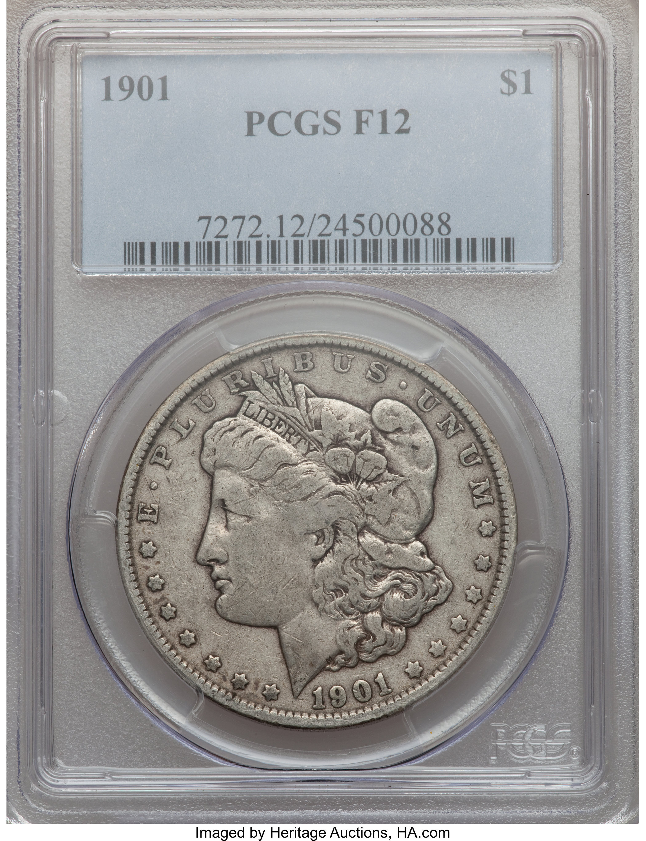 1901 $1 Fine 12 PCGS. PCGS Population (8/3887). NGC Census: (5/3890). Mintage: 6,962,813. Numismedia Wsl. Price for problem...