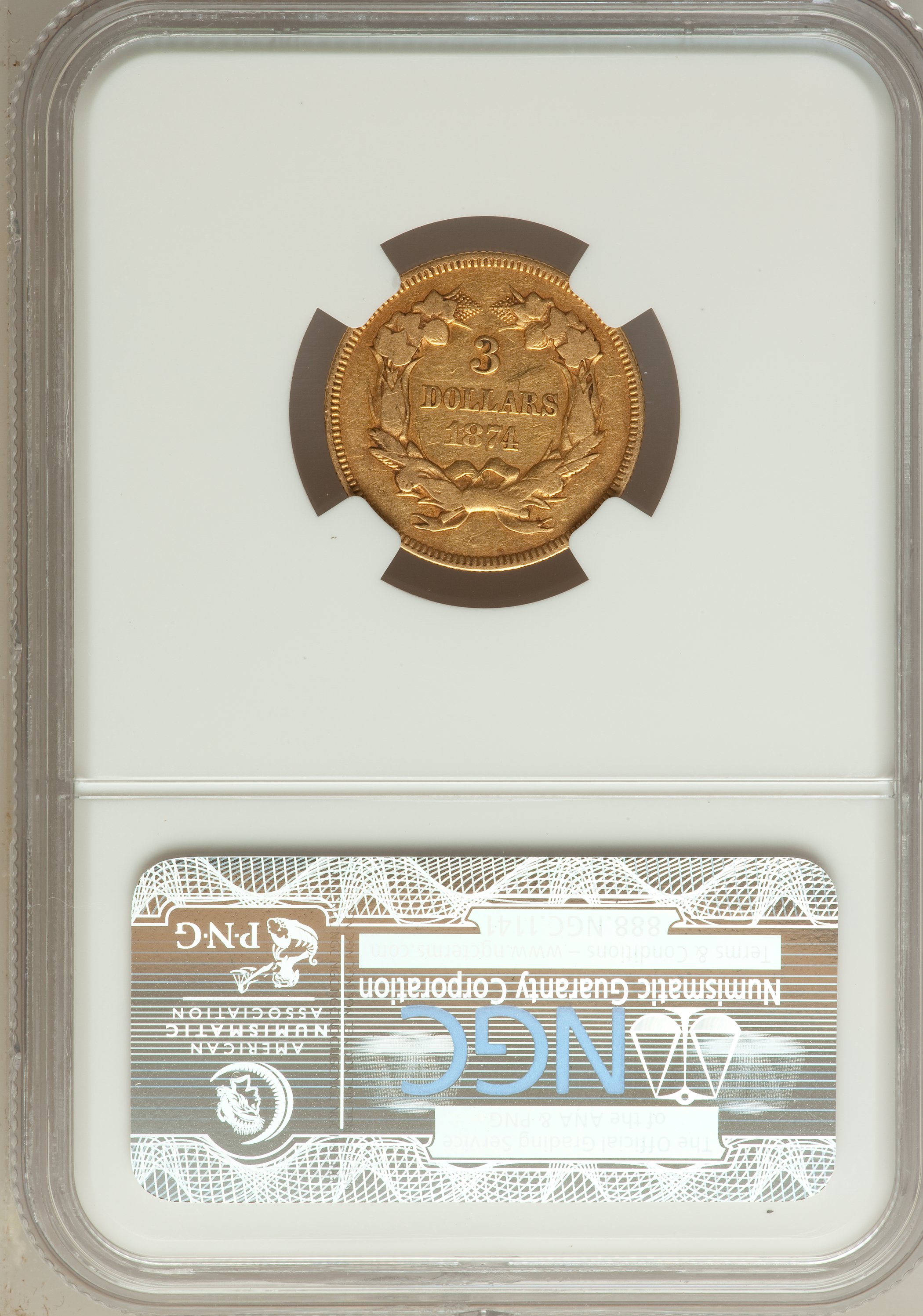 1874 $3 VF25 thumbnail 2