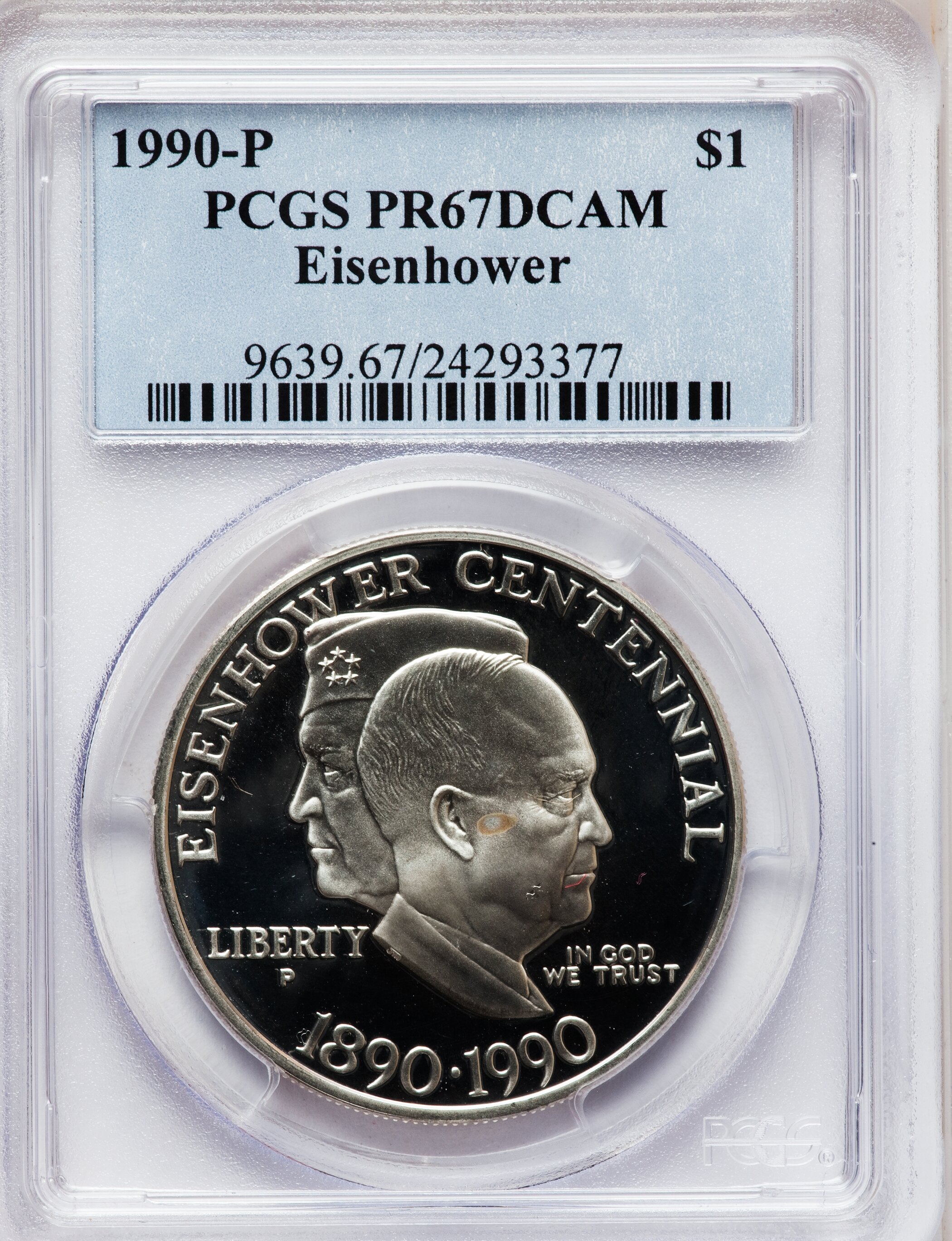 1990 P Eisenhower Centennial Silver dollar PR Values | Greysheet