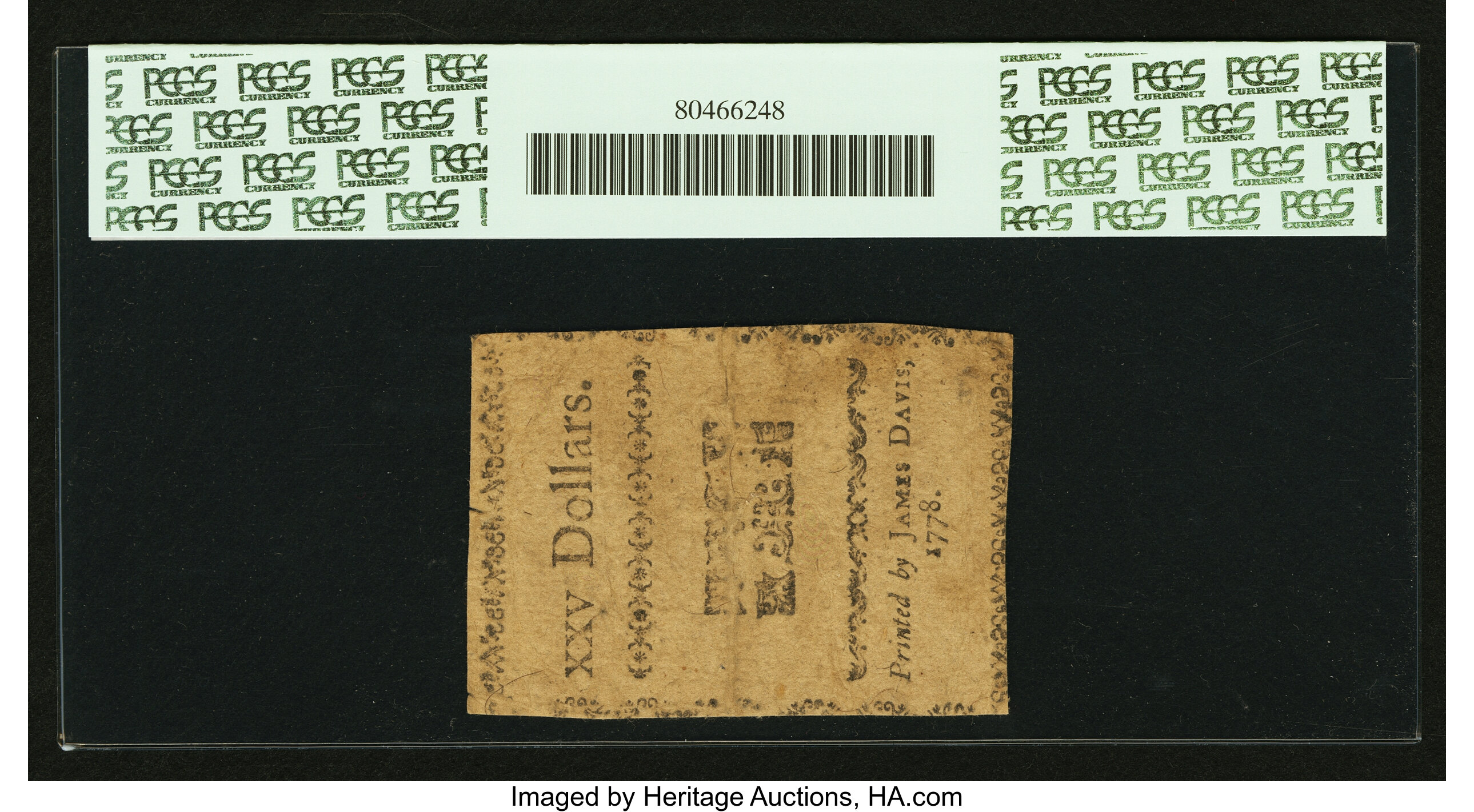 image for: North Carolina August 8, 1778 $25 Sic Transit Gloria Mundi PCGS Apparent Very Fine 25....