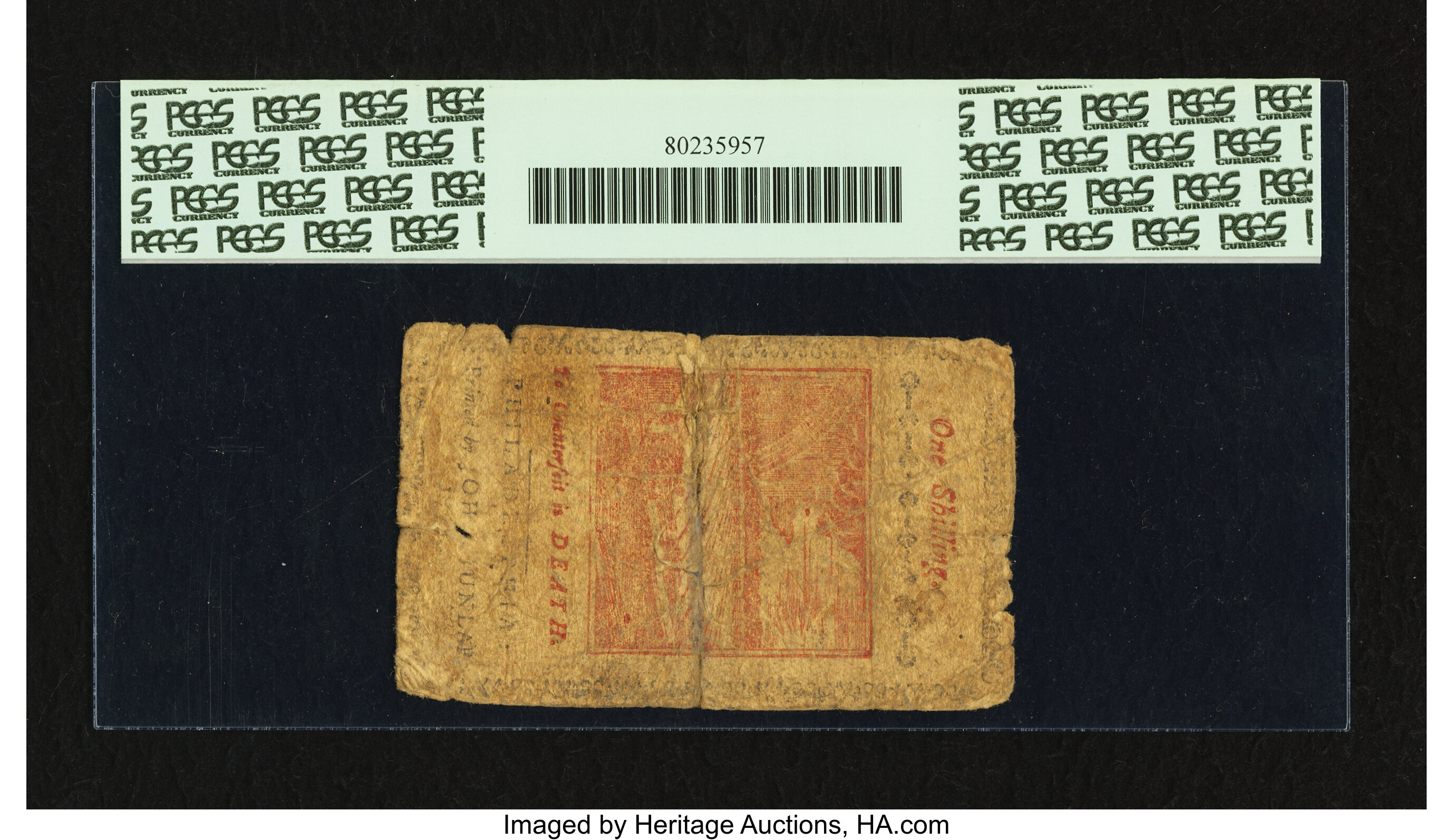 image for: Pennsylvania April 10, 1777 1s PCGS Apparent Fine 12....