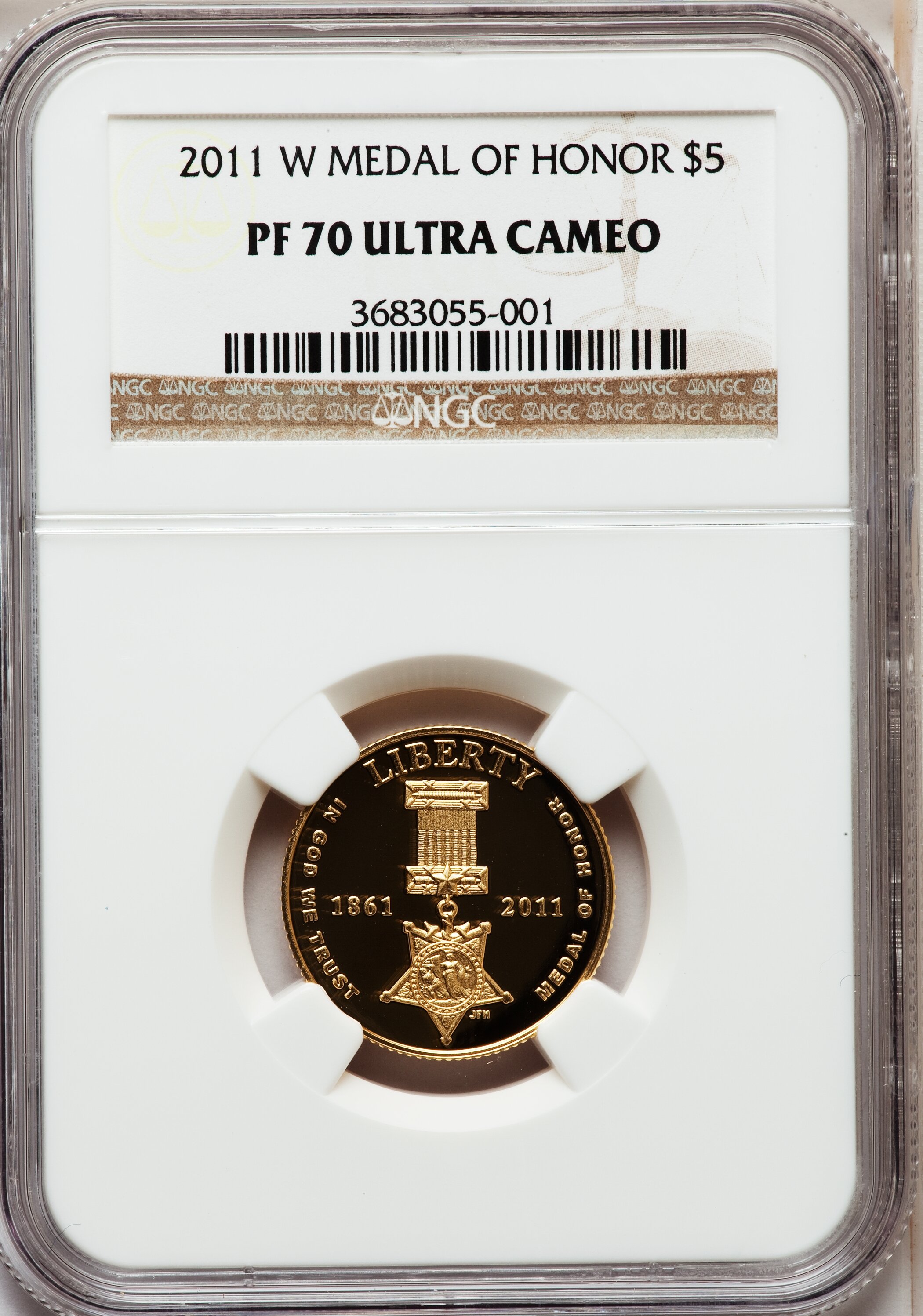 image for: 2011-W $5 Medal of Honor PR70 Ultra Cameo NGC. NGC Census: (0). PCGS Population (19).   (#507309)...
