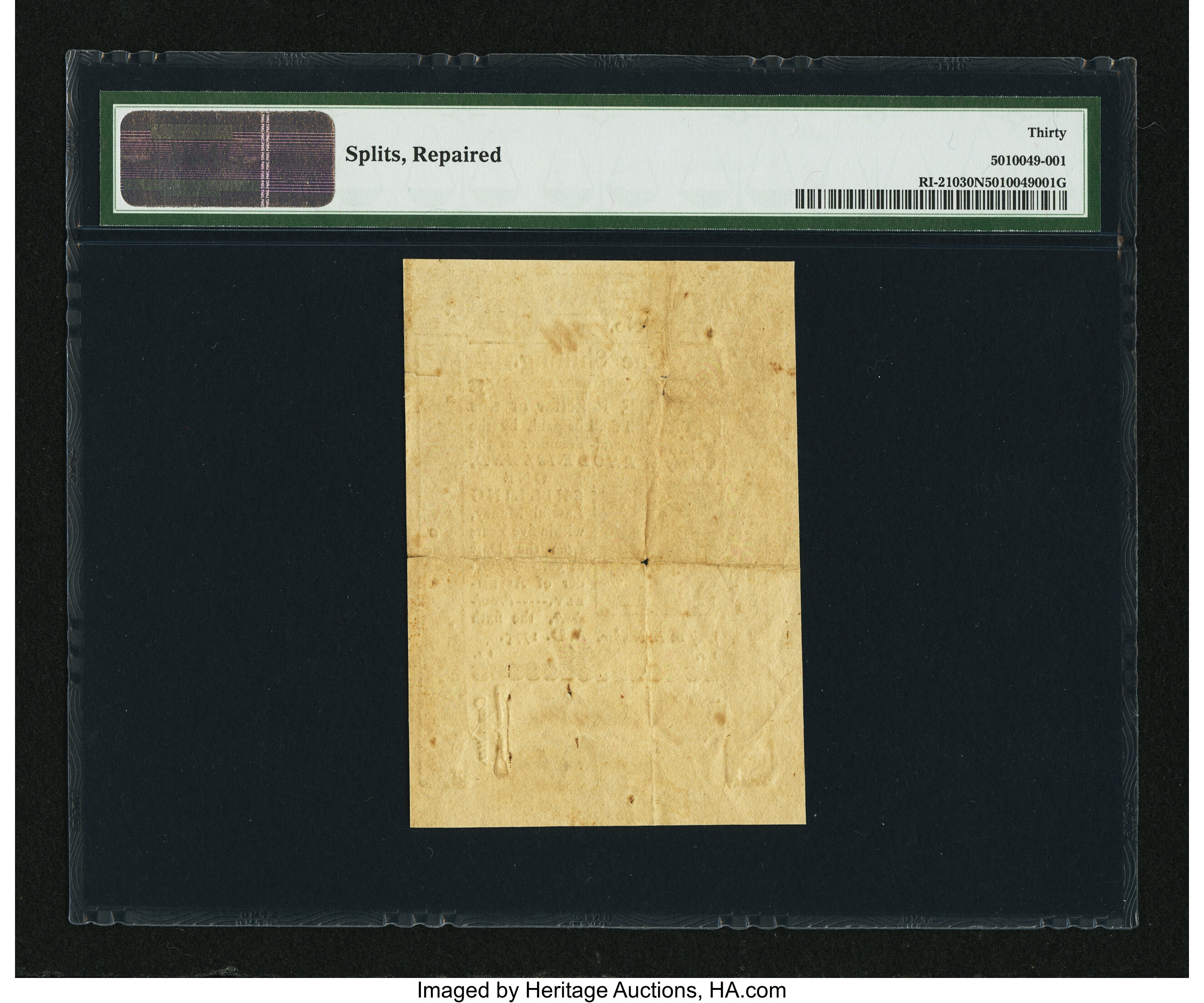 image for: Rhode Island November 6, 1775 1s PMG Very Fine 30 Net....