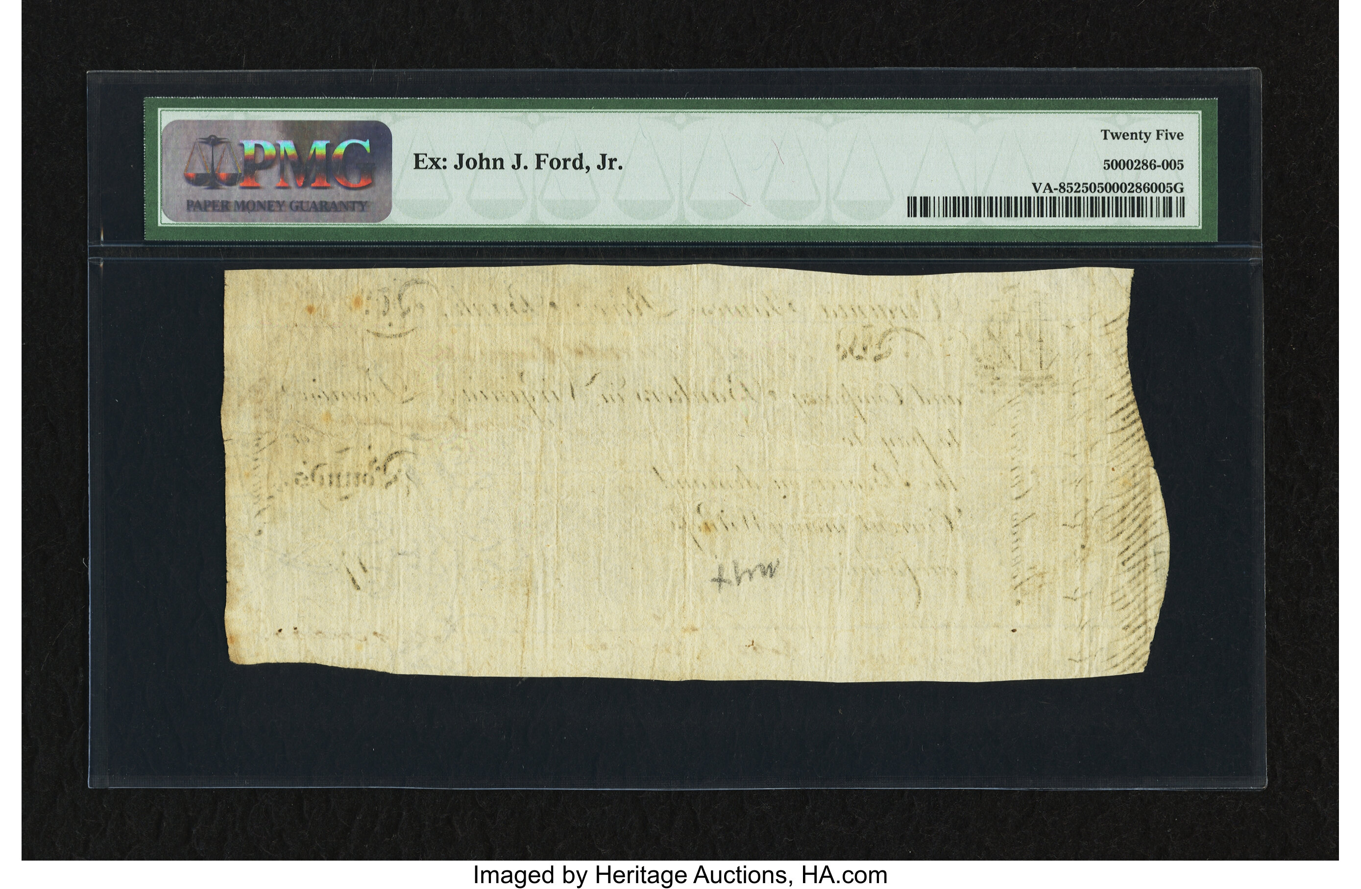 image for: Virginia September 1, 1775 £8 PMG Very Fine 25....