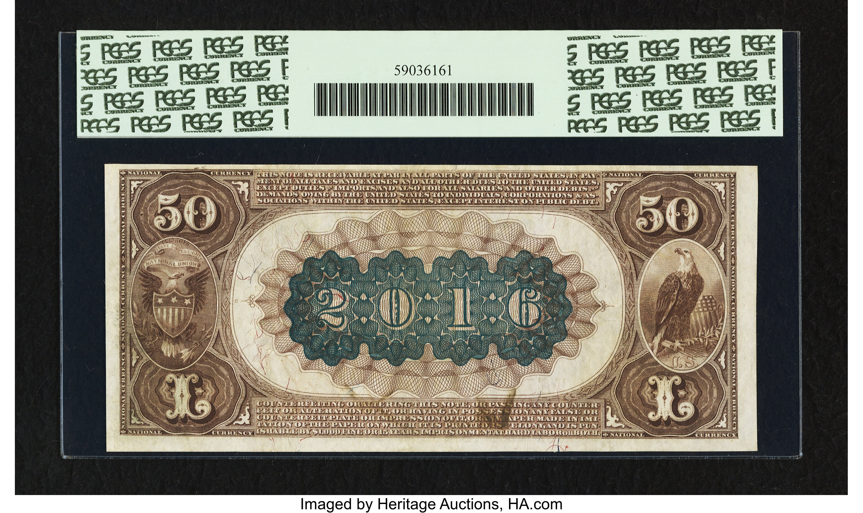 image for: Elgin, IL - $50 1882 Brown Back Fr. 513 The Home NB Ch. # (M)2016...