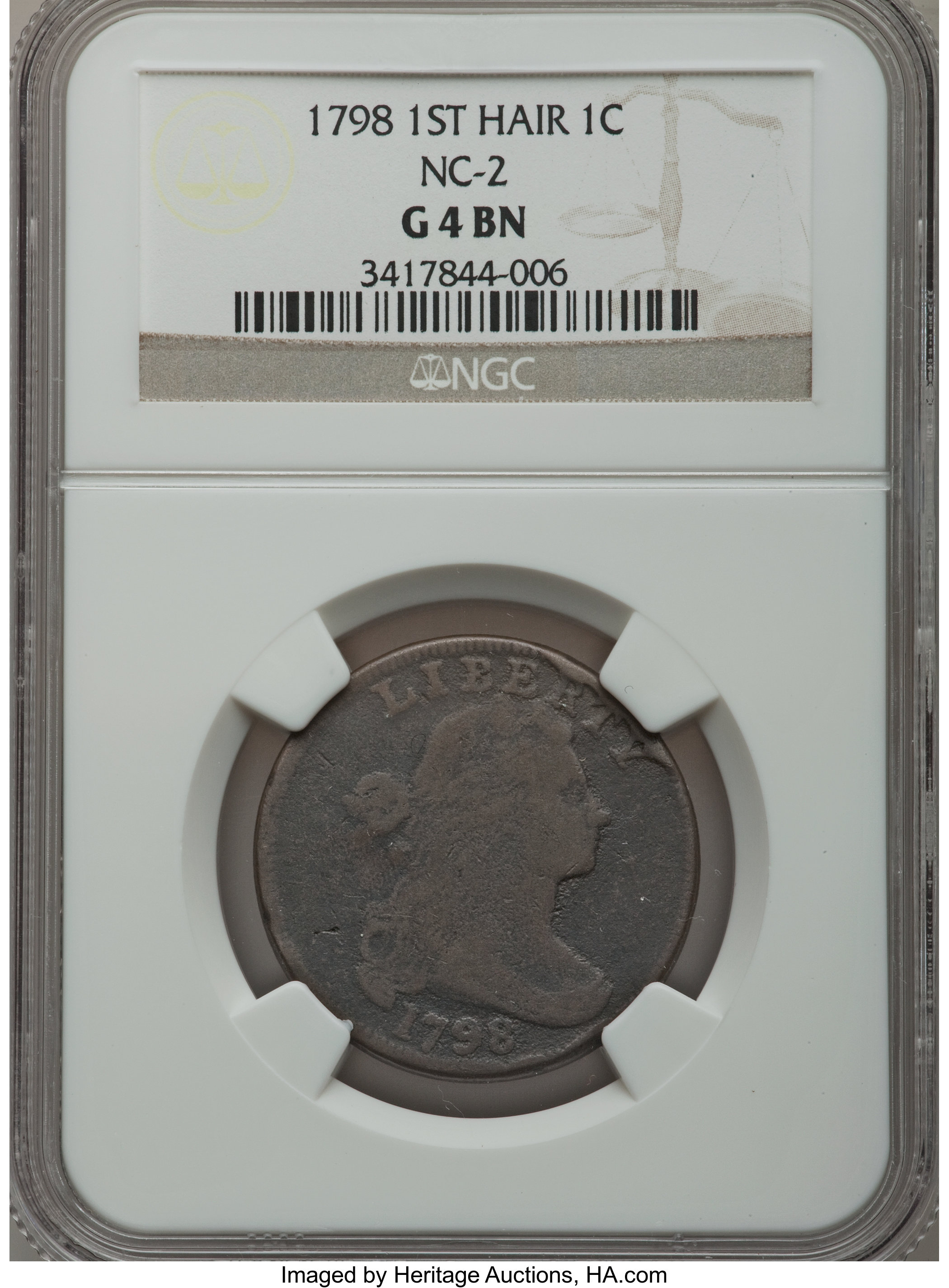 image for: 1798 1C First Hair Style Good 4 NGC. NC-2, B-16, R.7....